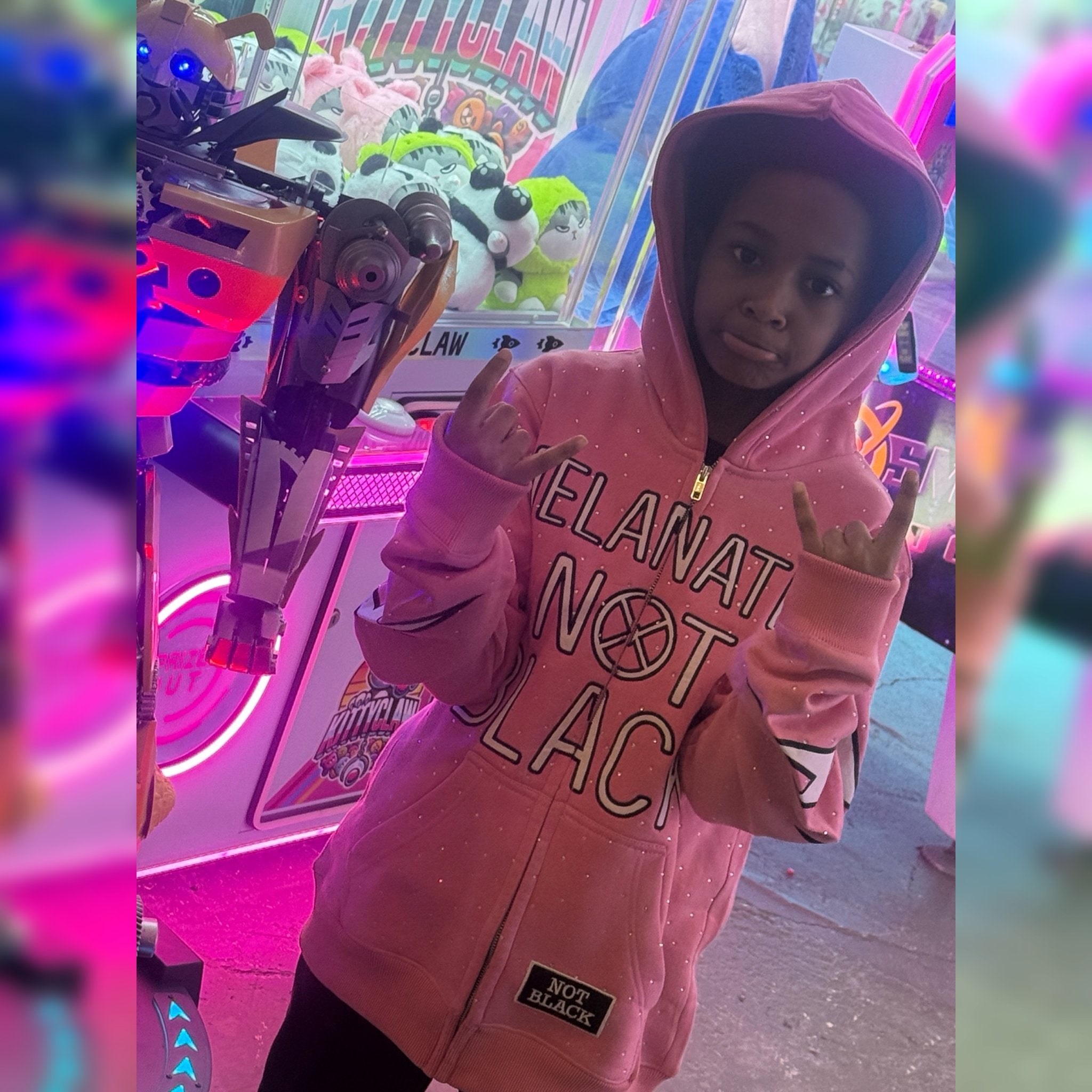 Pink Melanated Not Black Zip Up