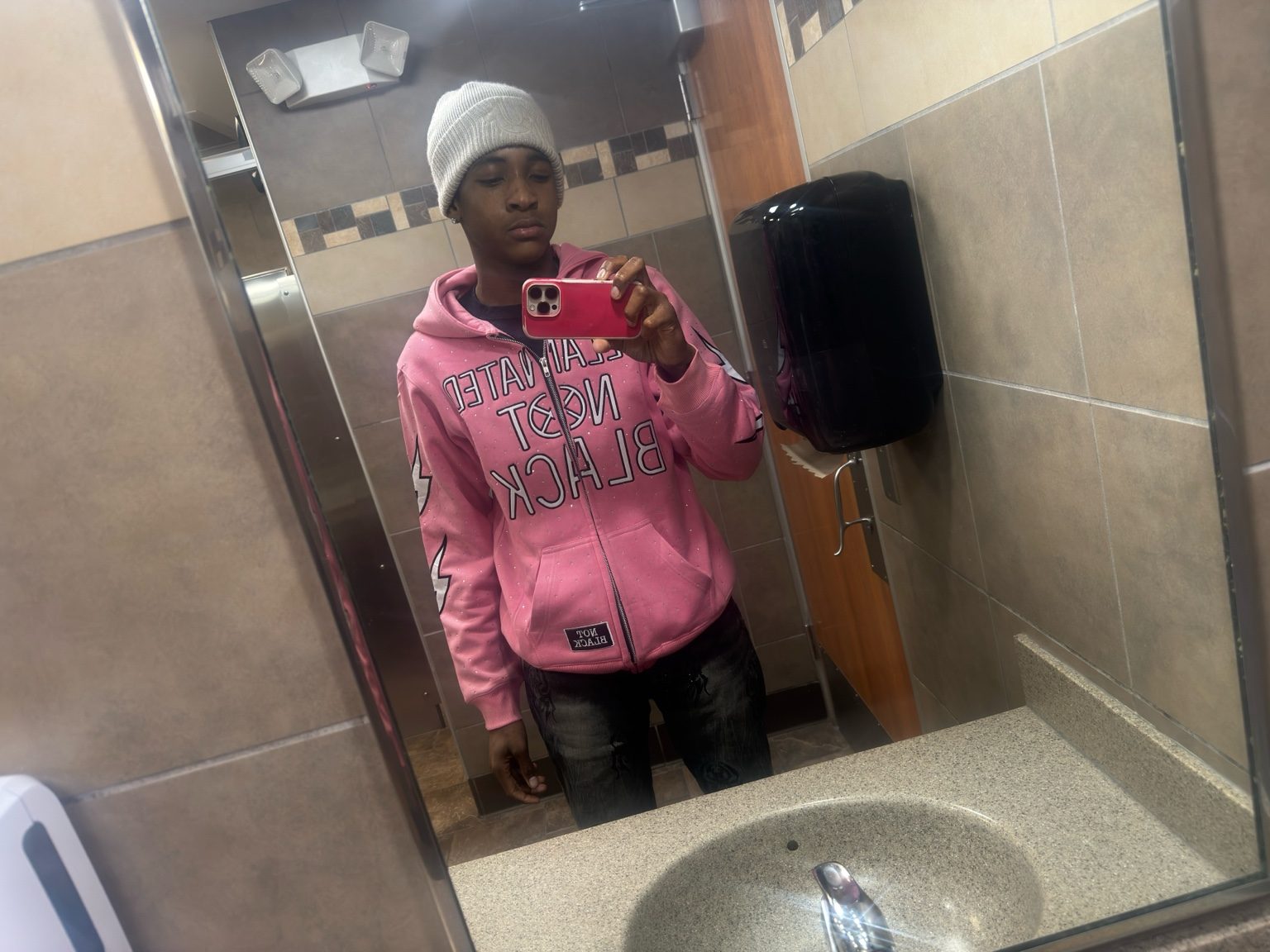 Pink Melanated Not Black Zip Up